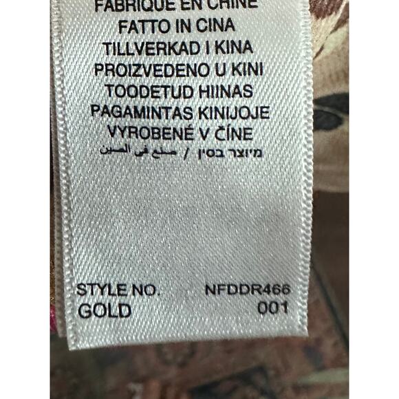 NEVER FULLY DRESSED Gold Louella Satin Animal Print Midaxi Dress - Sz 14 - Picture 7 of 7